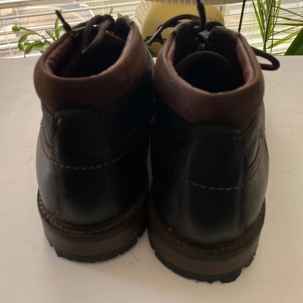Johnston & Murphy Waterproof Chukka Boots Men 10M Black Brown Leather Moc Toe